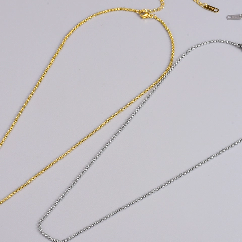 Minimalist Titanium Steel Thin Chain Necklace 18K Gold Plated Adjustable Clavicle Chain For Women Jewelry Gift