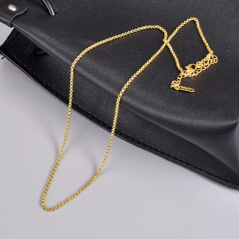 Minimalist Titanium Steel Thin Chain Necklace 18K Gold Plated Adjustable Clavicle Chain For Women Jewelry Gift