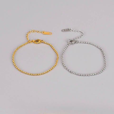 Minimalistisches 316L Edelstahl Armband Für Damen 18K Vergoldet Rundgliederkette Armband Mit K18 Anhänger Schmuck Geschenk