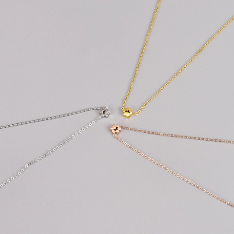 Minimalist Stainless Steel Cat Paw Print Pendant Necklace Hollow Animal Footprint Titanium Steel Choker For Women Girls Daily Jewelry