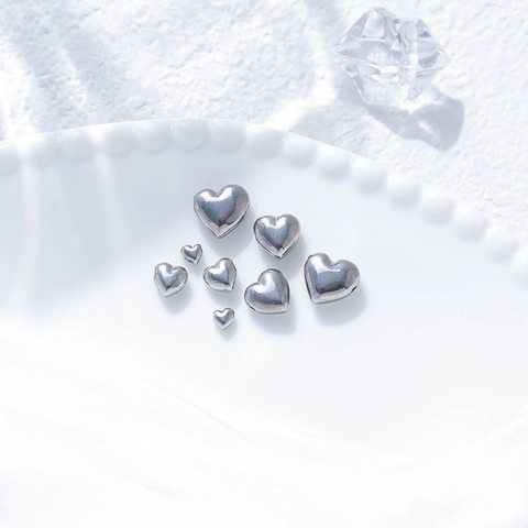 Minimalist Stainless Steel Heart Shaped Loose Beads Polished Mirror Surface DIY Spacer Beads For Bracelet Necklace Making