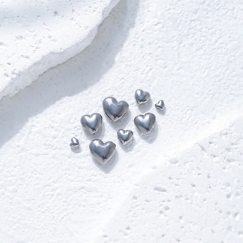Minimalist Stainless Steel Heart Shaped Loose Beads Polished Mirror Surface DIY Spacer Beads For Bracelet Necklace Making