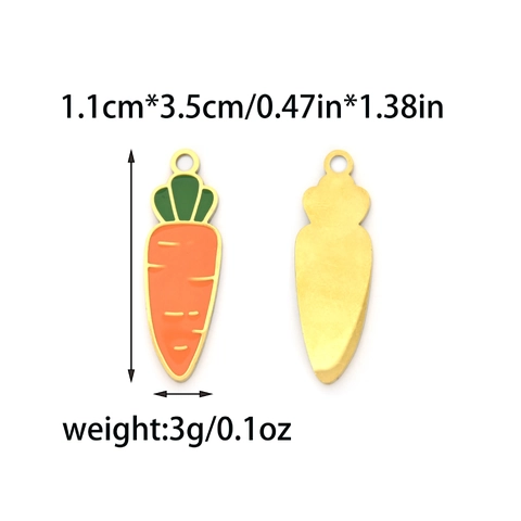 Stainless Steel Enamel Fruit Food Pendants Charms Colorful Vegetable DIY Jewelry Making Accessories For Keychains Necklaces Bracelets Findings