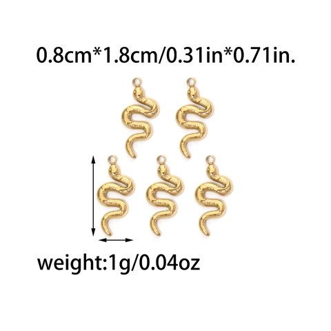 Stainless Steel Gold Plated Animal Pendants Seahorse Snake Starfish Footprint Hammered Texture Charms For DIY Jewelry Making