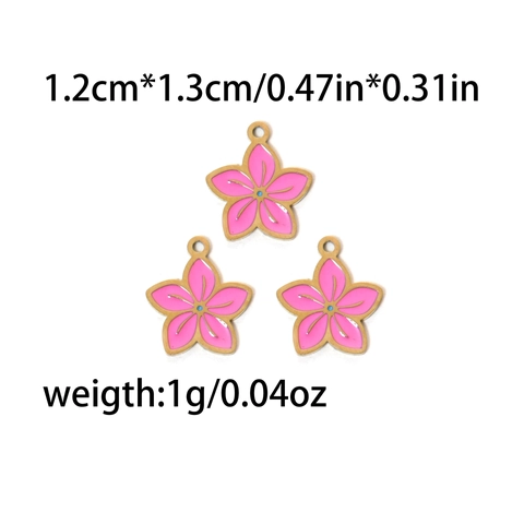 Roestvrij Stalen DIY Sieraden Hangers Bloem Vlinder Emaille Charms Voor Ketting Armband Maken Vrouwen Schattige Accessoires