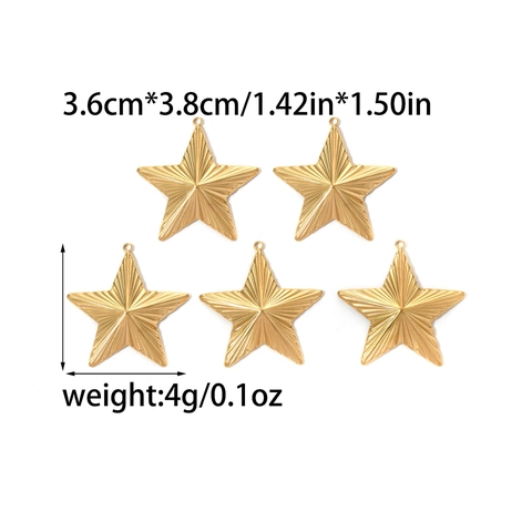 Colgantes de Estrella de Acero Inoxidable Minimalistas para Creación de Joyas DIY Abalorios de Estrella Texturizados para Collar