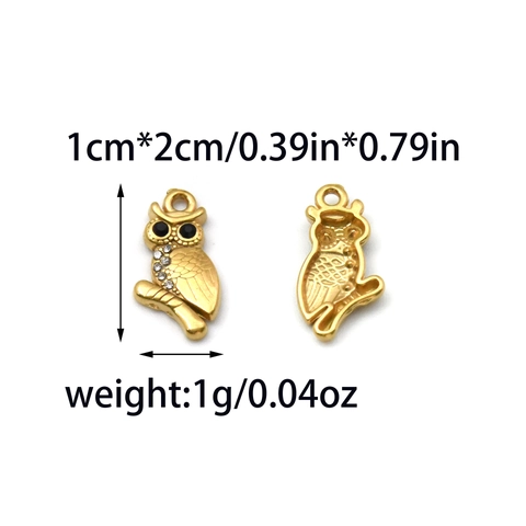 Stainless Steel DIY Pendants Octopus Owl Cross Leaf Charms With Natural Stone Artificial Pearl Rhinestone For Jewelry Making