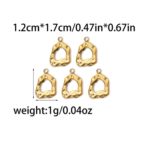 304 Acero Inoxidable Martillada Geométrico Colgante DIY Accesorios Joyería para Collar Pulsera Fabricación Oro Plata Colgante