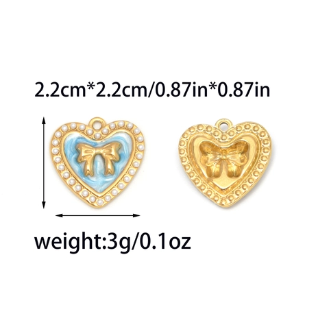 Ciondoli in Acciaio Inossidabile Bohemien Placcati Oro 18K Trifoglio Fiore Farfalla Pietra Naturale Accessori Fai da Te