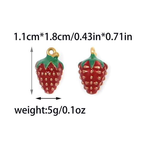 Stainless Steel Fruit Pendants DIY Jewelry Accessories Strawberry Banana Lemon Drip Oil Gold Charms For Necklace Bracelet Making