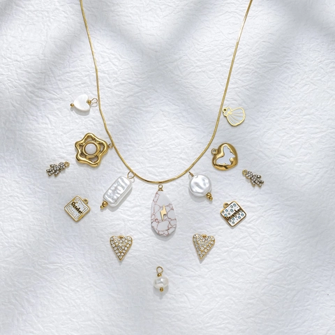 Boho Edelstahl Herz Schmetterling Monatsschild Anhänger Für DIY Schmuckherstellung Gold Vergoldete Emaille Charms Damen