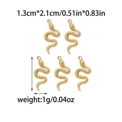 18K Gold Plated Stainless Steel Snake Pendants Month Square Charms Enamel Heart Round DIY Jewelry Making Necklace Accessories
