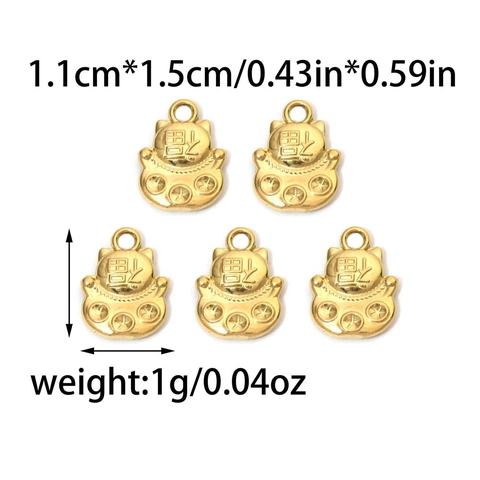 Stainless Steel DIY Jewelry Charms Gold Plated Starfish Butterfly Heart Turtle Bee Lucky Cat Pendants For Necklace Bracelet Making