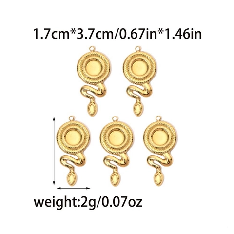 18K Gold Plated Stainless Steel Rhinestone Charms For DIY Jewelry Making Star Leaf Snake Water Drop Pendants Women Fashion Accessories