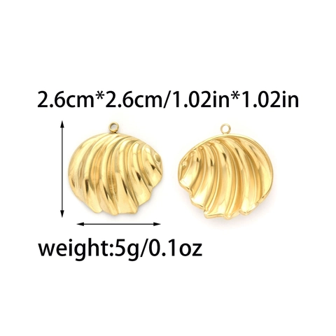 304 Stainless Steel Ocean Life Shell Scallop Sun Rugby Pendant DIY Jewelry Keychain Necklace Accessories Gold Silver Charms