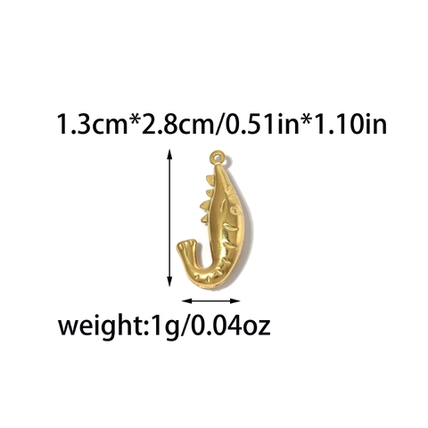 Stainless Steel Pendants Heart Apple Shrimp Shape DIY Jewelry Making Accessories For Necklace Bracelet Gold Silver Metal Charms
