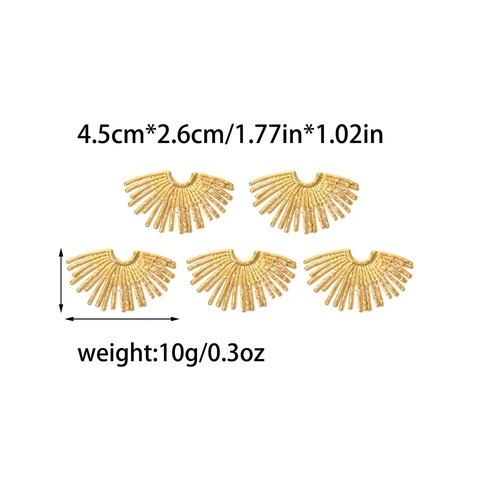 Stainless Steel Geometric Fan-Shaped Oval Shell Irregular Square Pendants DIY Jewelry Charms Craft Accessories For Women