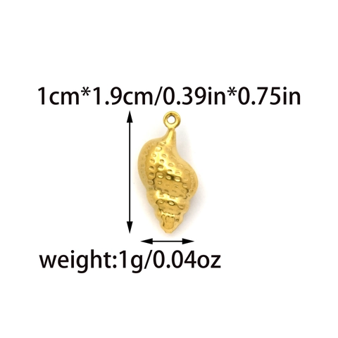 Stainless Steel Jewelry Charms For Necklace Keychain Making Gold Conch Rock Gesture Cat Paw Tulip Flower Pendants DIY Accessories
