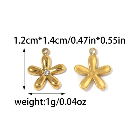 Stainless Steel Pendants Butterfly Flower Leaf Bone Shell Charms Rhinestone Artificial Pearl For DIY Necklace Making Accessories