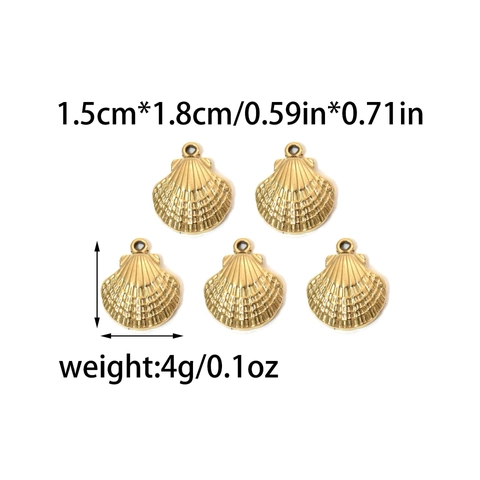 Colgantes de Joyería DIY de Acero Inoxidable con Forma de Caballito de Mar Estrella de Mar Concha Lazo Pluma Pez para Collares