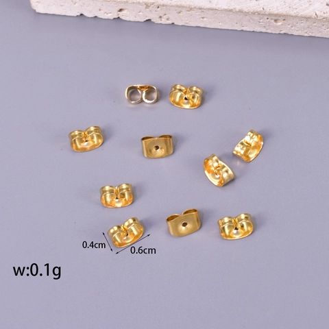 Stainless Steel Butterfly Earring Backs Replacements Gold Silver Electroplated Metal Earring Plugs For Stud Earrings DIY Jewelry Findings
