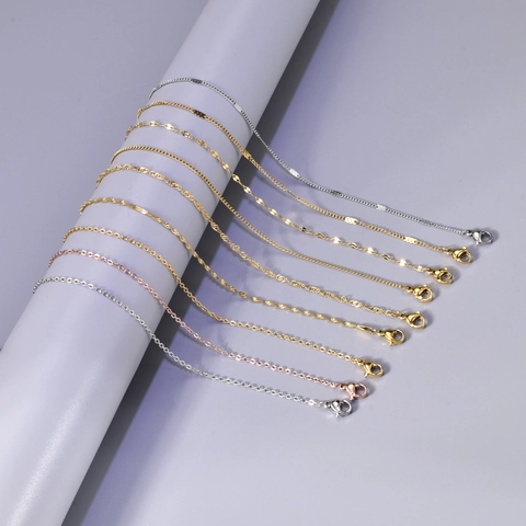 18K Vergulde Titanium Staal Schakelketting Ketting Voor Vrouwen Minimalistisch O-Ketting Slangenbot Watergolf Basis Halsketting