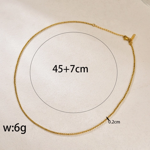 Collier Minimaliste en Acier Inoxydable Chaîne Rolo Plaqué Or Collier Clavicule pour Femmes Bijoux de Mode Cadeau Collier