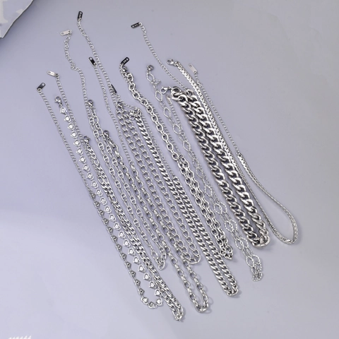 Titanium Steel Chain Necklace For Men Women Hip Hop Streetwear Silver Flat Snake Heart Figaro Cuban Curb Link Necklace Adjustable Jewelry