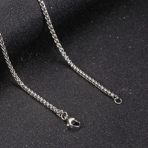 Collana da Uomo in Acciaio al Titanio Catena a Spiga Lucida Ciondolo con Perla Artificiale Gioielli Hip Hop alla Moda per Uomo Ragazzo