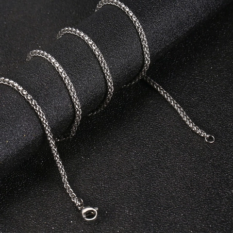 Collana da Uomo in Acciaio al Titanio Catena a Spiga Lucida Ciondolo con Perla Artificiale Gioielli Hip Hop alla Moda per Uomo Ragazzo