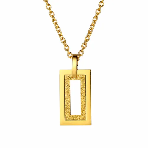 Minimalistische Edelstahl Anhänger Halskette Für Damen Geometrische Herz Stern Rechteck Mattierte Textur Mode Schmuck Schlüsselbeinkette