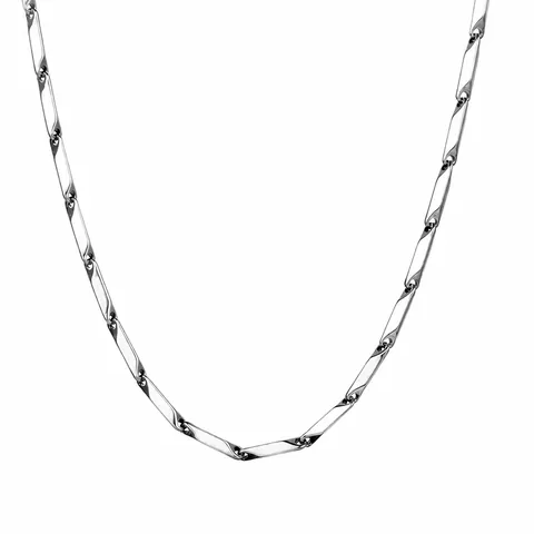 Men Titanium Steel Bamboo Tube Link Chain Necklace Hip Hop Street Dance Geometric Clavicle Chain Polished Silver Jewelry Gift