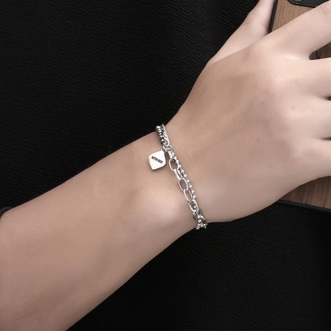 Modernes Edelstahl Spleiß Armband Mit Quadratischem God Inschrift Anhänger Panzerkette Perlenkette Unisex Schmuck Geschenk