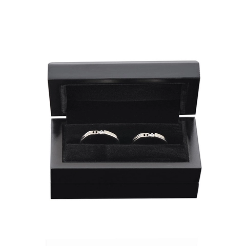 Boîte à Bijoux Élégante En Bois Noir Mat Pour Bague Bouton De Manchette Broche Pince À Cravate Étui De Rangement Cadeau