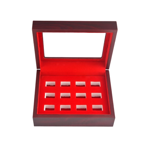 Wood Jewelry Box With Transparent Window And Multiple Slots For Rings Display Storage Case Organizer With Interior Lining
