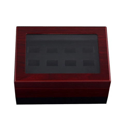Wood Jewelry Box With Transparent Window And Multiple Slots For Rings Display Storage Case Organizer With Interior Lining