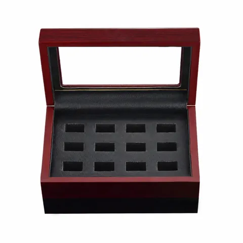 Boîte à Bijoux en Bois Avec Fenêtre Transparente Et Plusieurs Compartiments Pour Présentation De Bagues Boîtier De Rangement