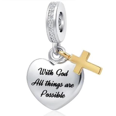 Zinklegierung Strass Großlochperlen Charms Für DIY Schmuck Armband Halskette Herz Kreuz Anhänger Damen Mädchen Geschenk