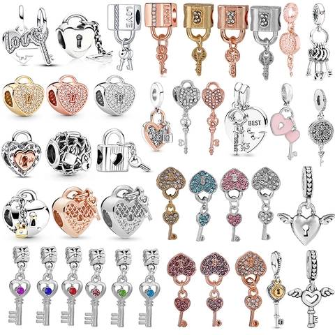 DIY Κράμα Στρας Καρδιά Κλειδί Charms Για Βραχιόλι Κολιέ Κατασκευή Κοσμημάτων Κρεμαστό Κλειδαριά Αγάπης Γυναικεία Αξεσουάρ Μόδας