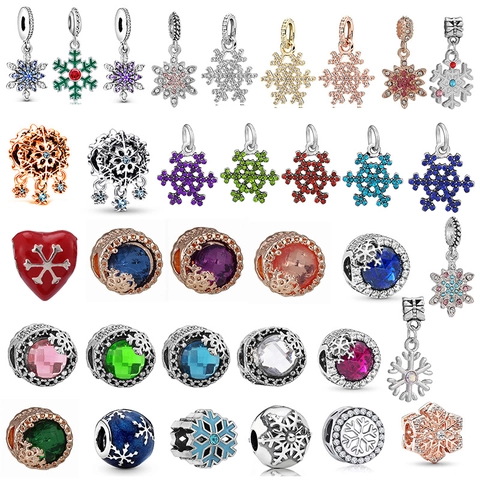 Schneeflocke Charm Perlen Für DIY Armband Halskette Herstellung Legierung Strass Weihnachten Winter Schmuck Zubehör Anhänger