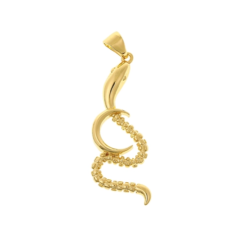 Colgante de Serpiente de Cobre Chapado en Oro Occidental Geométrico Luna Creciente Corazón Estrella Circonita Charms para Mujer Joyería