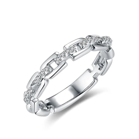 Kupfer Kettenglied Ring Mit Mikro Pavé Zirkonia Modischer Pendler Stil Stapelbarer Fingerschmuck Für Damen