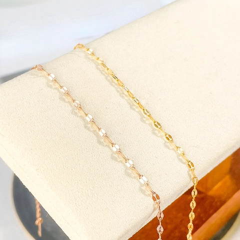 Minimalist Stainless Steel Lip Chain Anklet For Women Gold Rose Gold Silver Adjustable Thin Petal Chain Foot Jewelry Gift