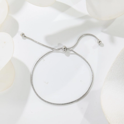 Titanium Steel Adjustable Snake Chain Bracelet Anklet For Women Minimalist Light Luxury Electroplated Metal Jewelry Gift