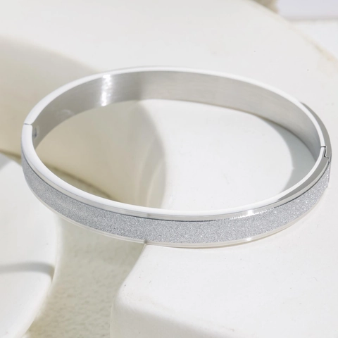 Minimalist Titanium Steel Frosted Bangle For Men Women Couple Gift Rose Gold Silver Plated Simple Jewelry Bracelet