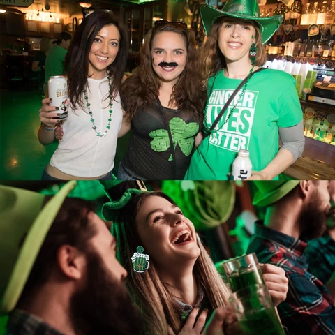 Pendientes de Abalorios Verdes Día de San Patricio Trébol Hecho a Mano Jarra de Cerveza Pendientes Colgantes para Mujer Joyería de Fiesta
