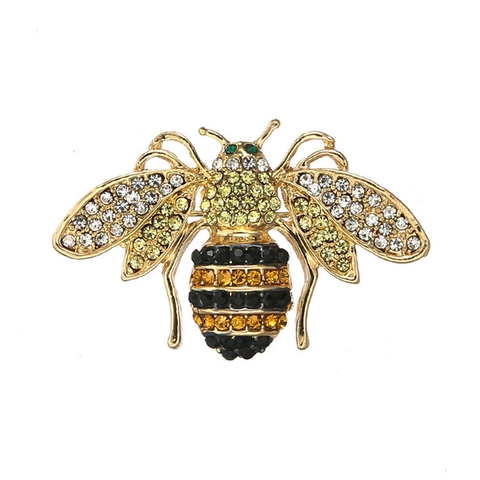Squisita Spilla Ape in Lega con Strass per Donna Vintage Oro Forma Animale Gioielli di Moda Accessori Regalo