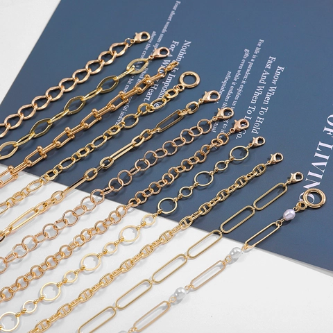Punk Alloy Artificial Pearl Chunky Chain Necklace For Women Men Retro Geometric Gold Link Chain Choker Party Jewelry