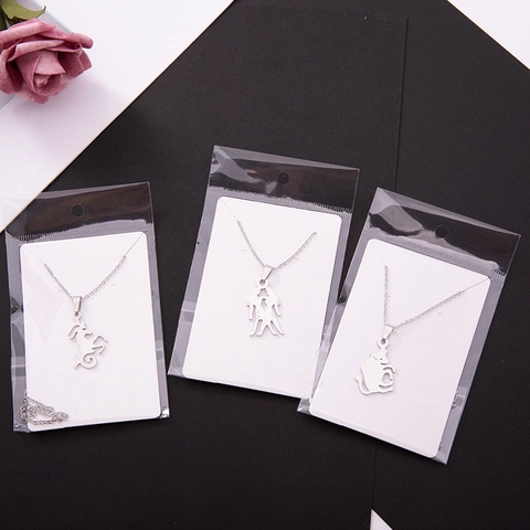 Stainless Steel 12 Zodiac Signs Pendant Necklace Minimalist Hollow Out Constellation Jewelry For Women Girls Birthday Gifts