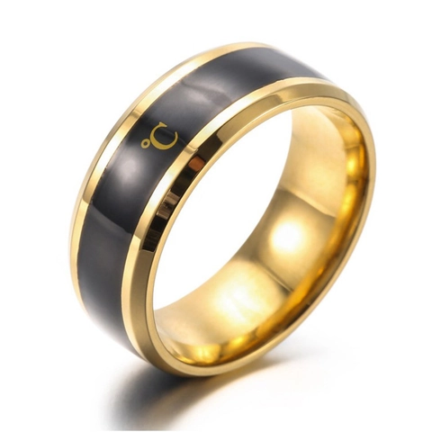 Minimalist Stainless Steel Temperature Sensitive Color Changing Ring For Men Women Fashion Geometric Mood Sensing Finger Ring